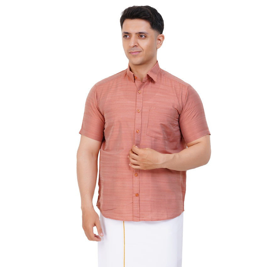 Fashily Men's Traditional Half Sleeve Shirt for Men | Ethnic Half Hand Shirts for Men Regular Fit Shirt