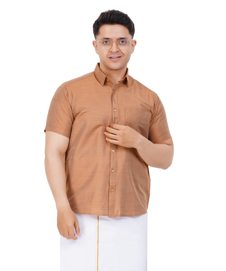 Fashily Men's Traditional Half Sleeve Shirt for Men | Ethnic Half Hand Shirts for Men Regular Fit Shirt