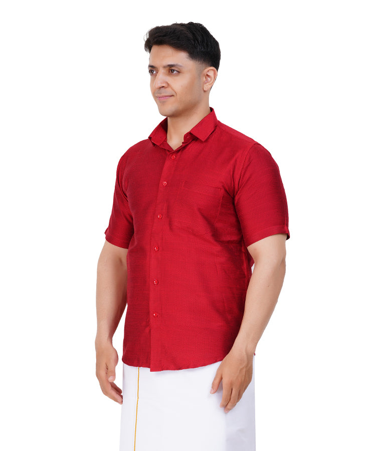 Fashily Men's Traditional Dobby Half Sleeve Shirt for Men Men Shirt | Ethnic Dobby Half Hand Shirts for Men