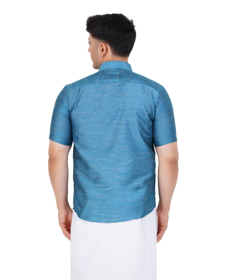 Fashily Men's Traditional Linen Blend Half Sleeve Shirt for Men Shirt | Ethnic Linen Blend Half Hand Shirts for Men