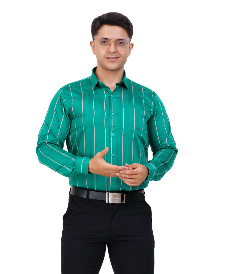 Fashily Men's Formal Shirt | Regular Fit Stripe Shirt for Men | Stripe Full Sleeve Office Wear Shirt for Men's