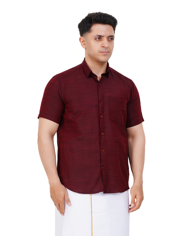Fashily Men's Traditional Half Sleeve Shirt for Men | Ethnic Half Hand Shirts for Men Regular Fit Shirt