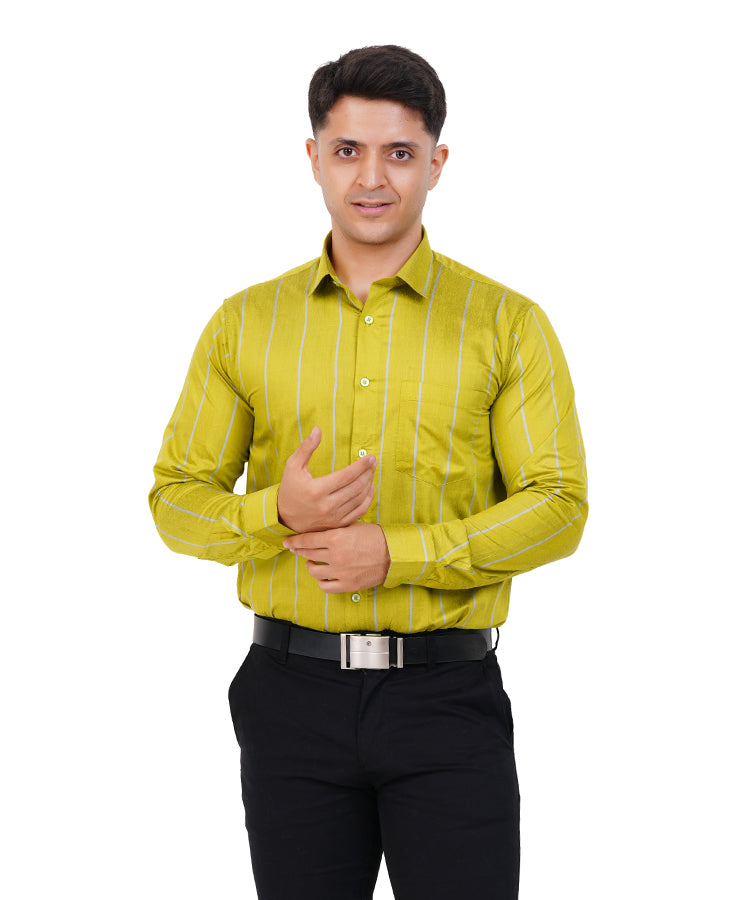 Fashily Men's Formal Shirt | Regular Fit Stripe Shirt for Men | Stripe Full Sleeve Office Wear Shirt for Men's