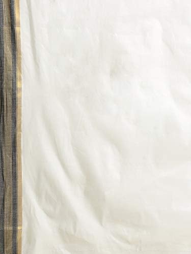 Women's Kerala Cotton Saree Colour Border - Black