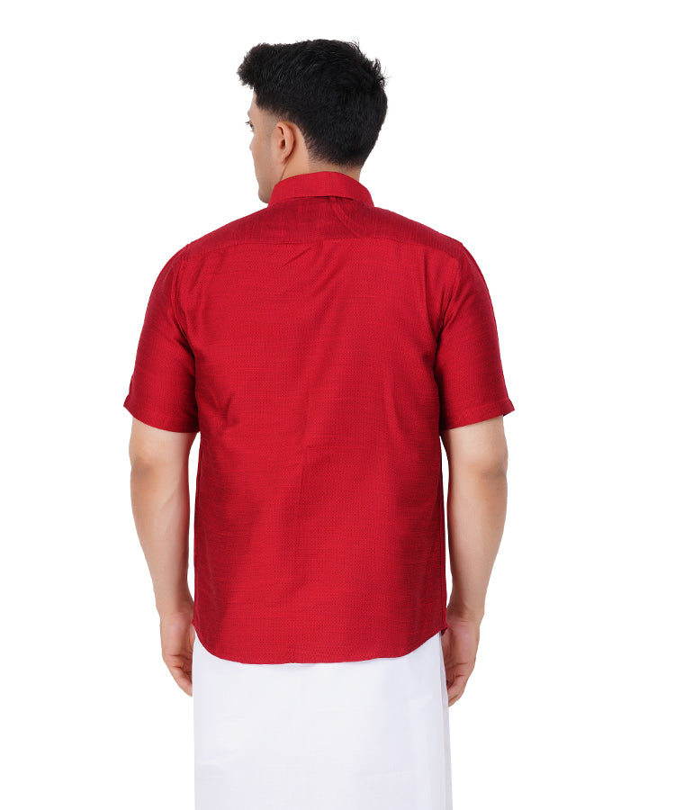 Fashily Men's Traditional Dobby Half Sleeve Shirt for Men Men Shirt | Ethnic Dobby Half Hand Shirts for Men