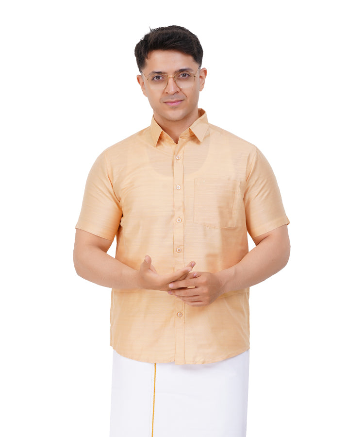 Fashily Men's Traditional Half Sleeve Shirt for Men | Ethnic Half Hand Shirts for Men Regular Fit Shirt