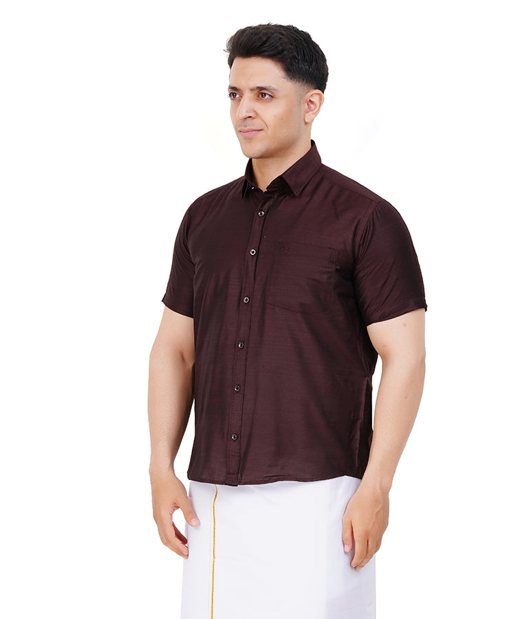 Fashily Men's Traditional Half Sleeve Shirt for Men | Ethnic Half Hand Shirts for Men Regular Fit Shirt