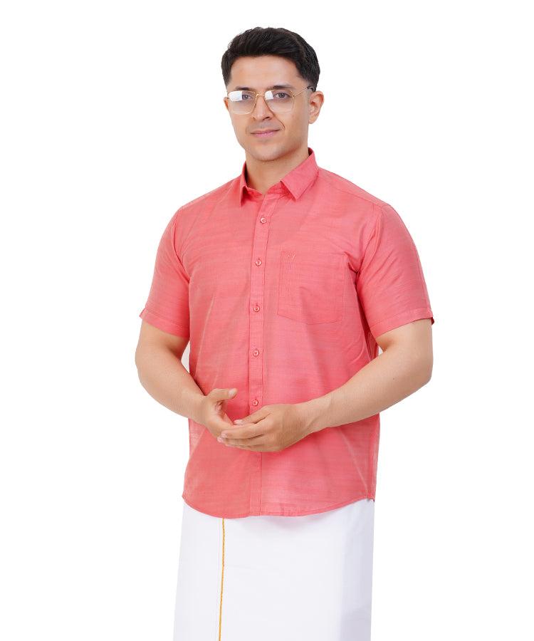 Fashily Men's Traditional Half Sleeve Shirt for Men | Ethnic Half Hand Shirts for Men Regular Fit Shirt