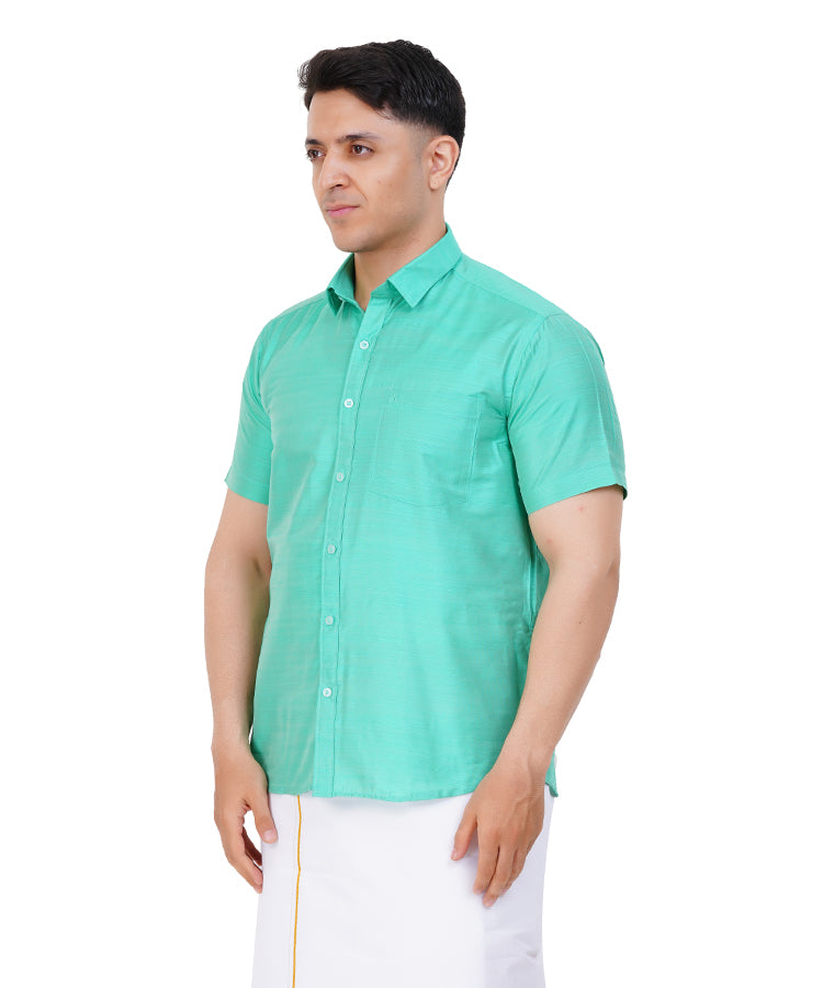 Fashily Men's Traditional Half Sleeve Shirt for Men | Ethnic Half Hand Shirts for Men Regular Fit Shirt