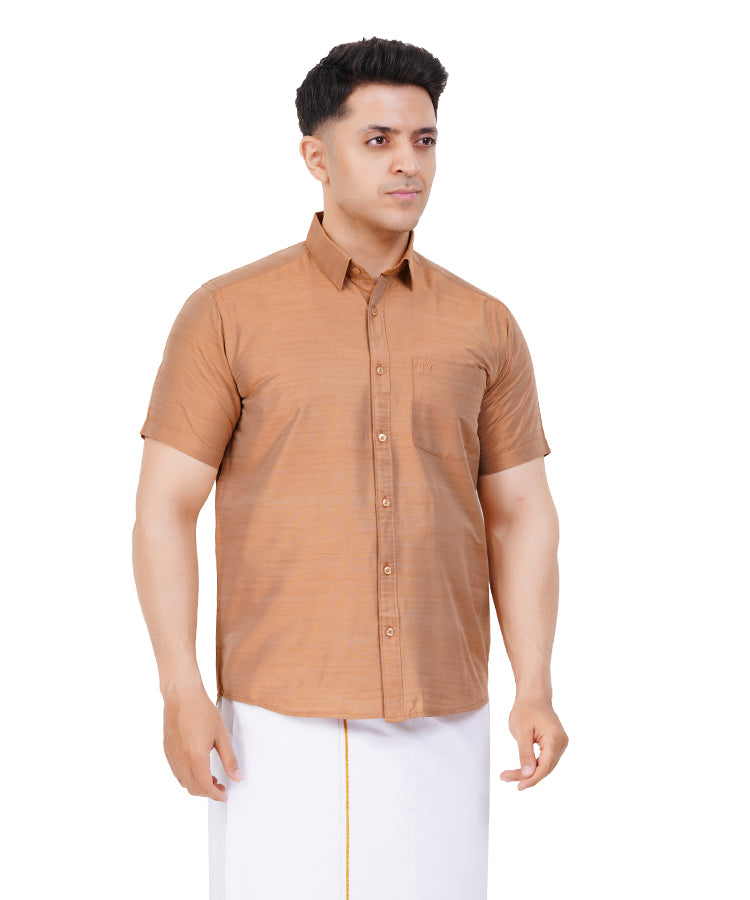 Fashily Men's Traditional Half Sleeve Shirt for Men | Ethnic Half Hand Shirts for Men Regular Fit Shirt