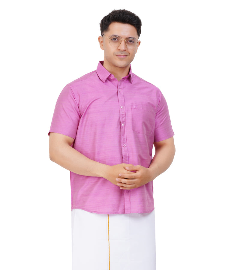 Fashily Men's Traditional Half Sleeve Shirt for Men | Ethnic Half Hand Shirts for Men Regular Fit Shirt