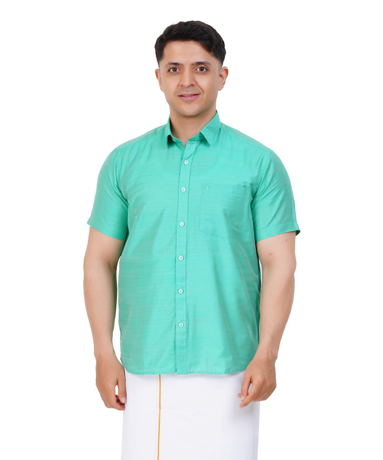 Fashily Men's Traditional Half Sleeve Shirt for Men | Ethnic Half Hand Shirts for Men Regular Fit Shirt