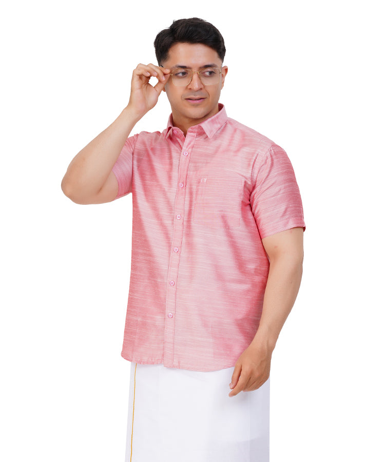 Fashily Men's Traditional Half Sleeve Shirt for Men | Ethnic Half Hand Shirts for Men Regular Fit Shirt