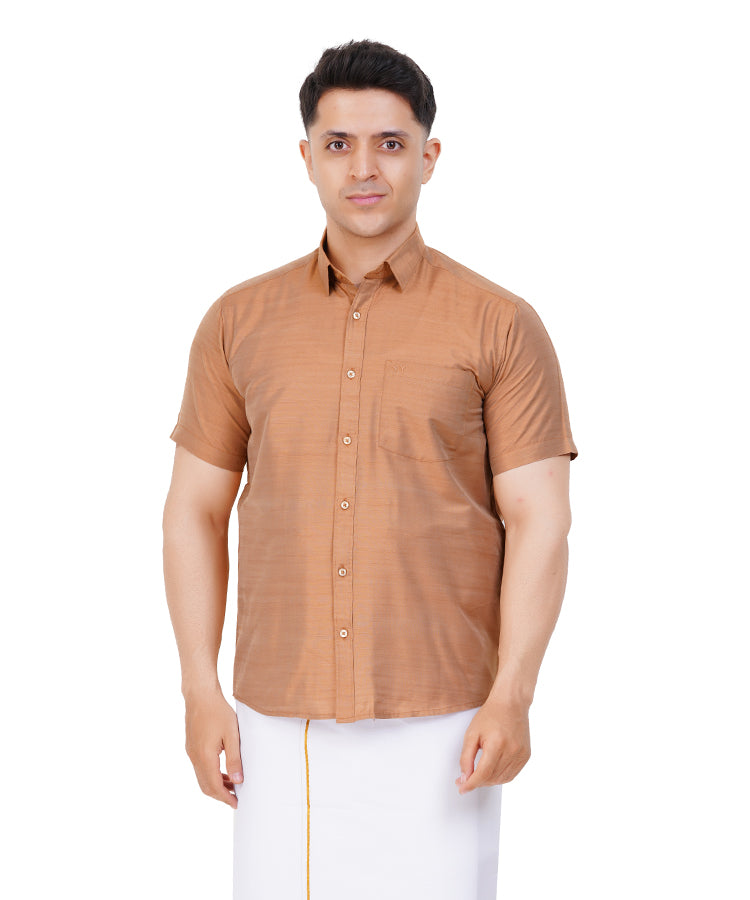 Fashily Men's Traditional Half Sleeve Shirt for Men | Ethnic Half Hand Shirts for Men Regular Fit Shirt