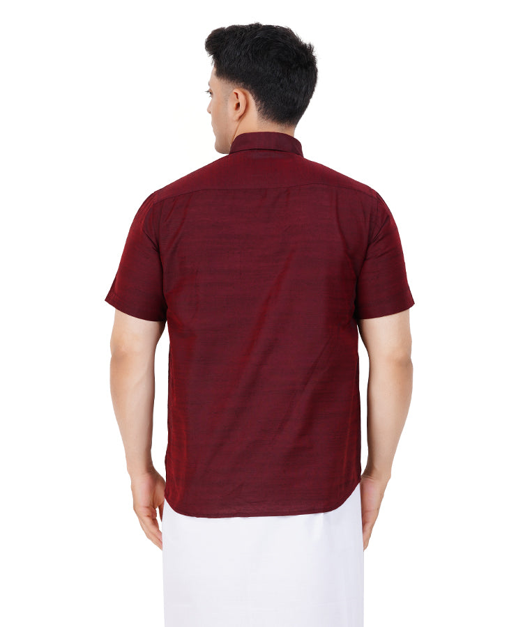 Fashily Men's Traditional Half Sleeve Shirt for Men | Ethnic Half Hand Shirts for Men Regular Fit Shirt