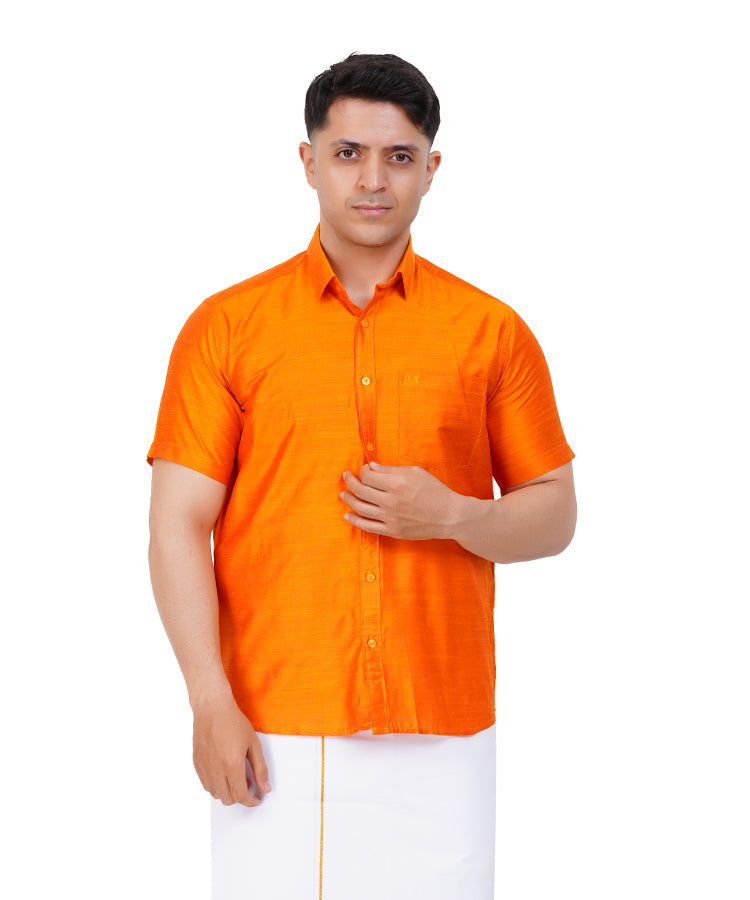 Fashily Men's Traditional Half Sleeve Shirt for Men | Ethnic Half Hand Shirts for Men Regular Fit Shirt
