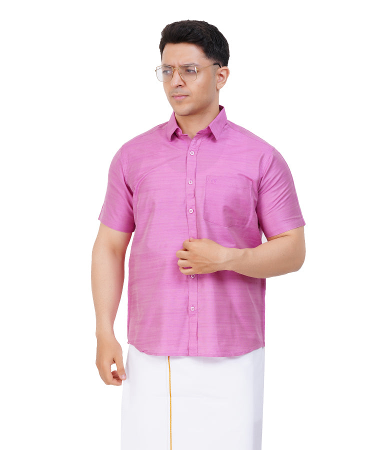 Fashily Men's Traditional Half Sleeve Shirt for Men | Ethnic Half Hand Shirts for Men Regular Fit Shirt