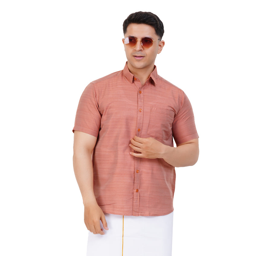 Fashily Men's Traditional Half Sleeve Shirt for Men | Ethnic Half Hand Shirts for Men Regular Fit Shirt