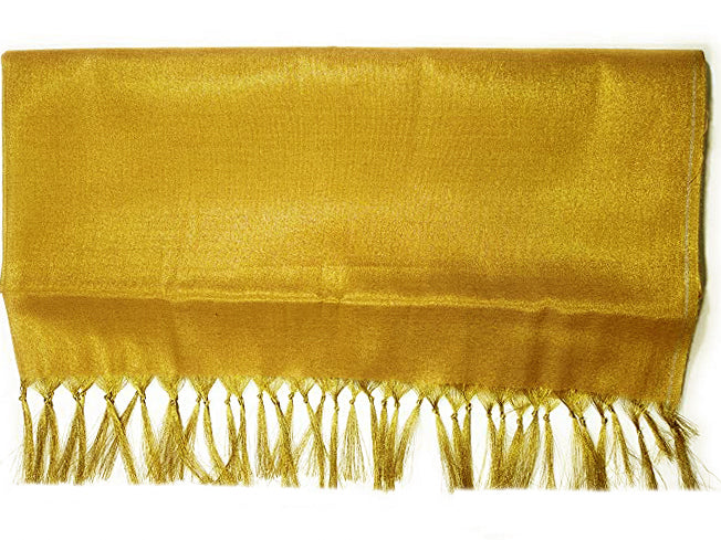 Women's Soild Silk Plain Dupatta - Gold/Gold