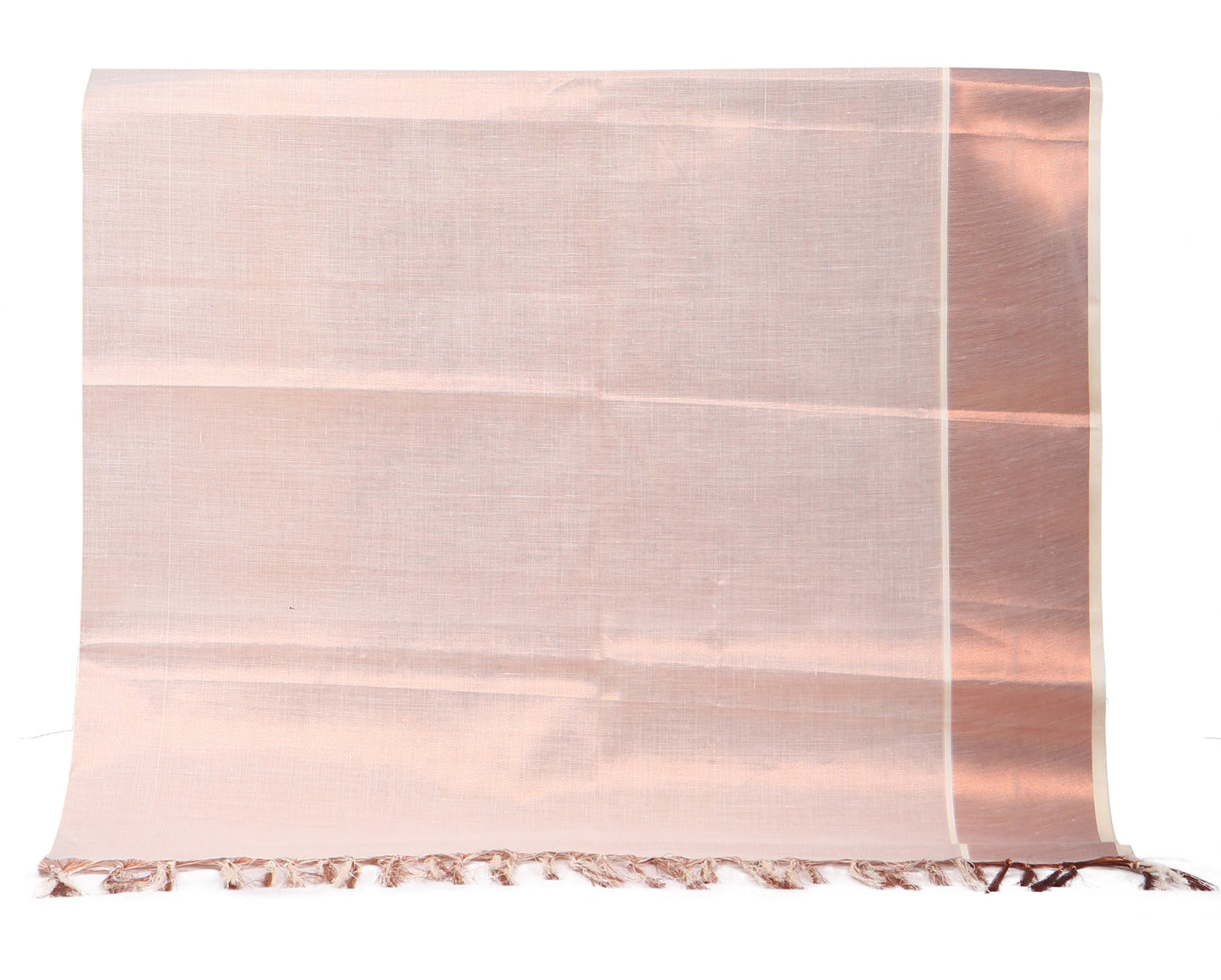 Women's Kerala Kasavu Tissue Dupatta - Copper