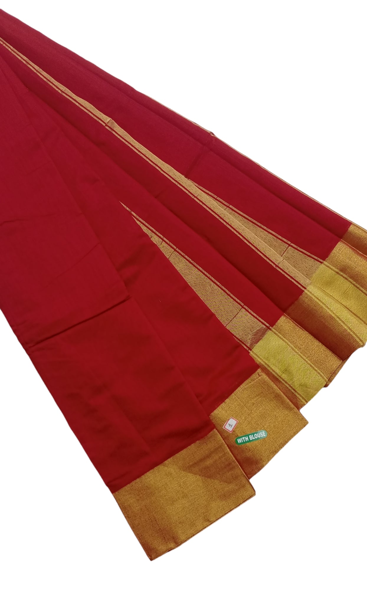 Fashily Brilliant Peacock Blue Kota Cotton Blend Saree with Running Blouse