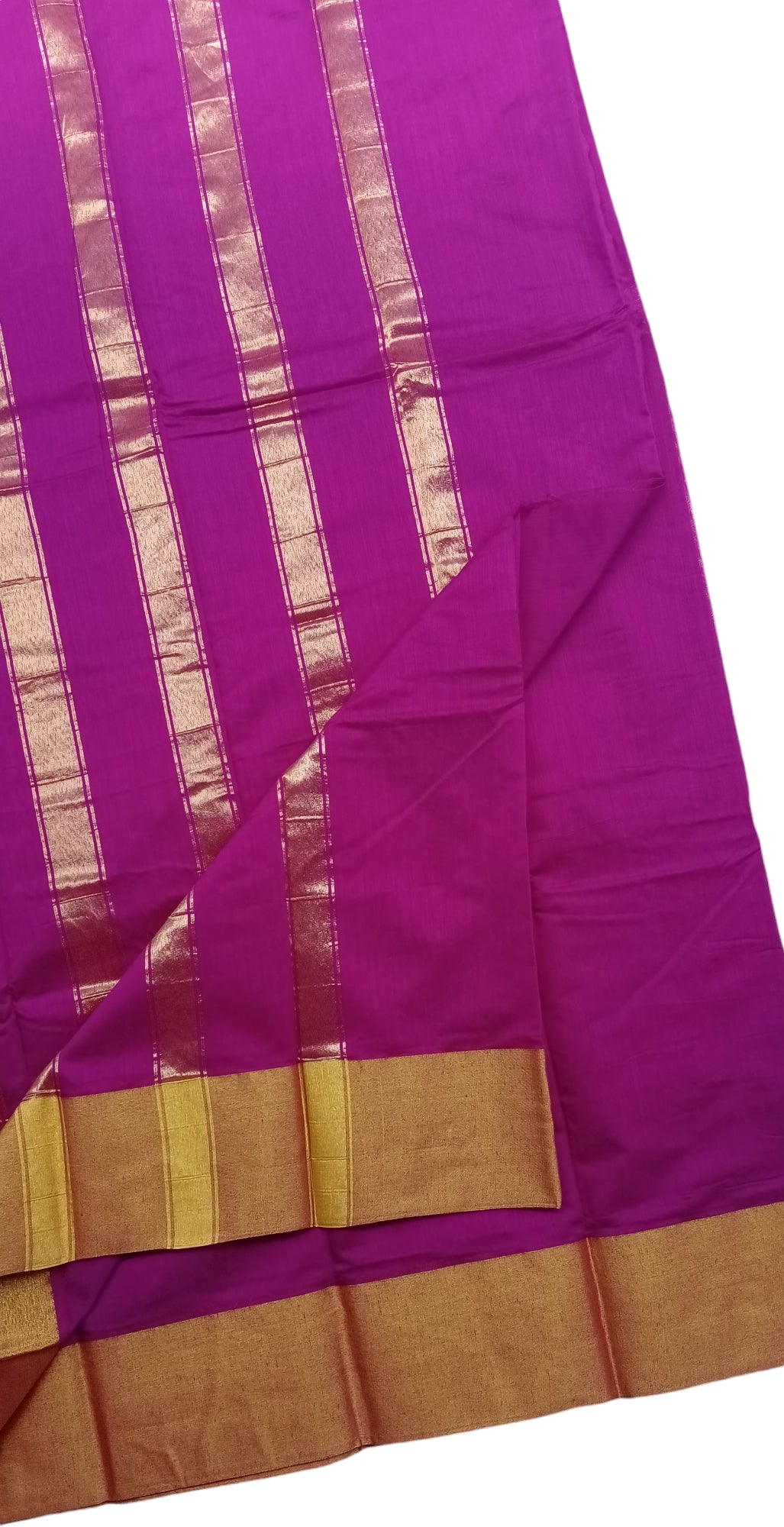 Fashily Brilliant Peacock Blue Kota Cotton Blend Saree with Running Blouse