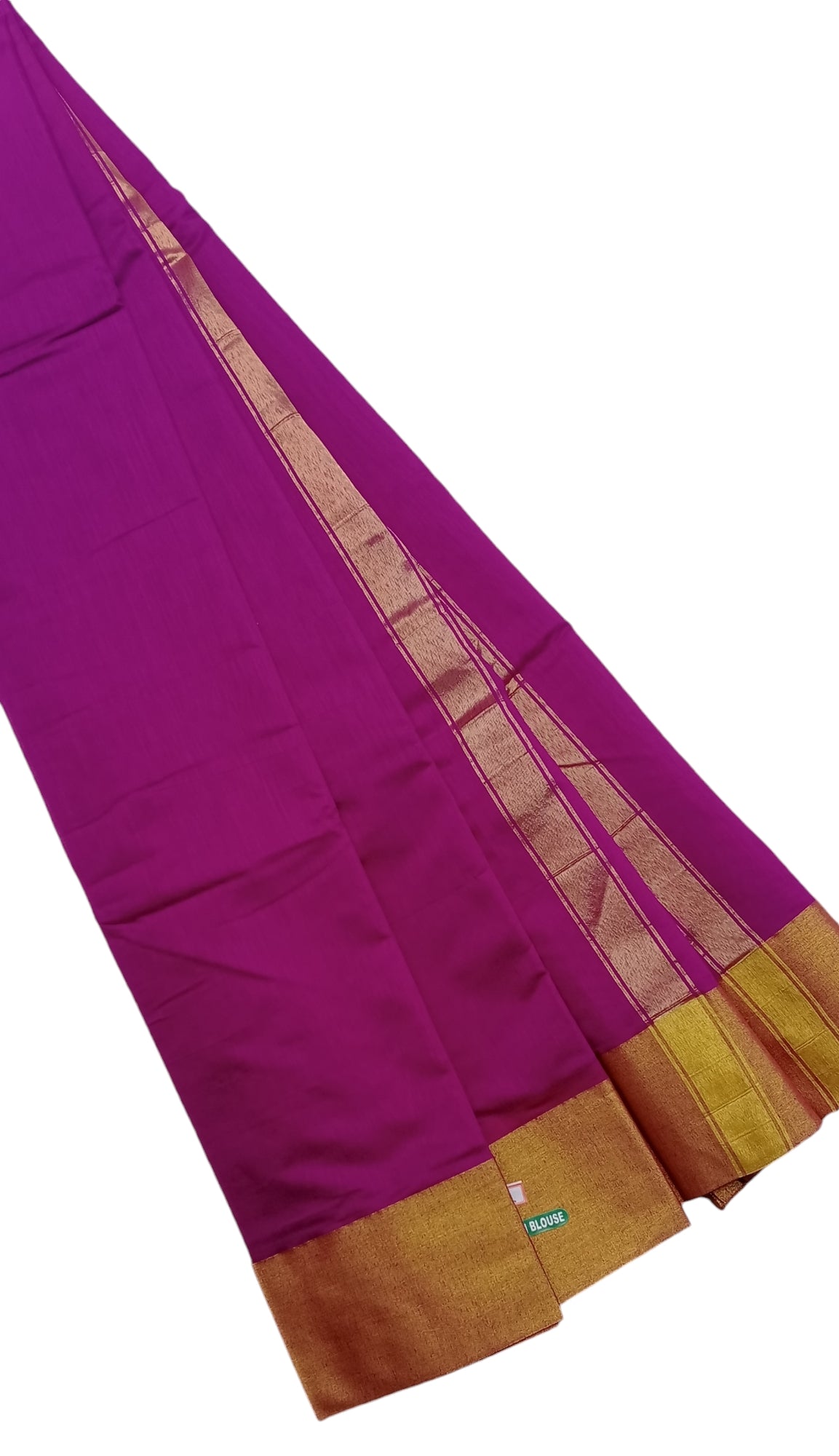 Fashily Brilliant Peacock Blue Kota Cotton Blend Saree with Running Blouse