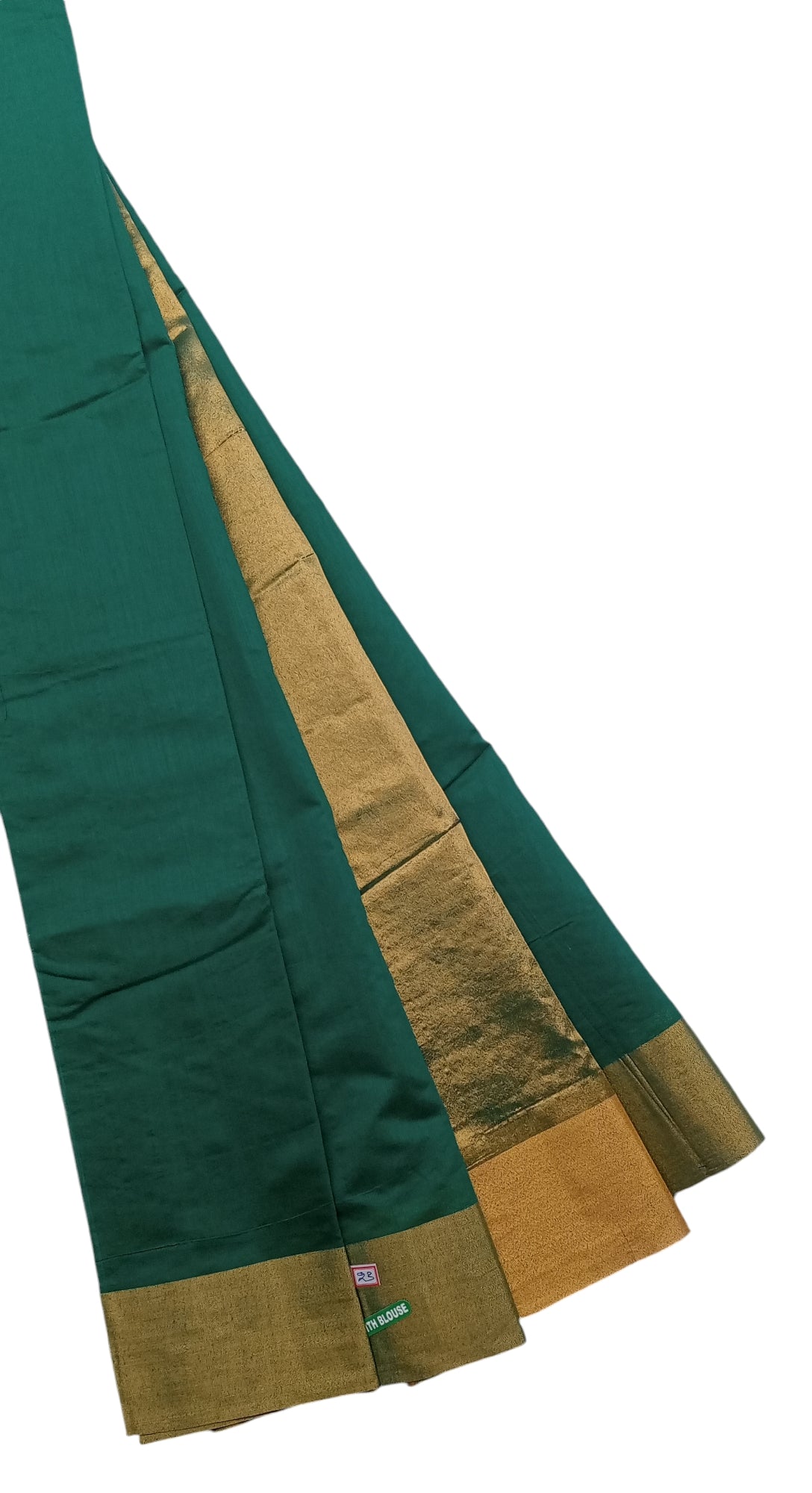 Fashily Brilliant Peacock Blue Kota Cotton Blend Saree with Running Blouse
