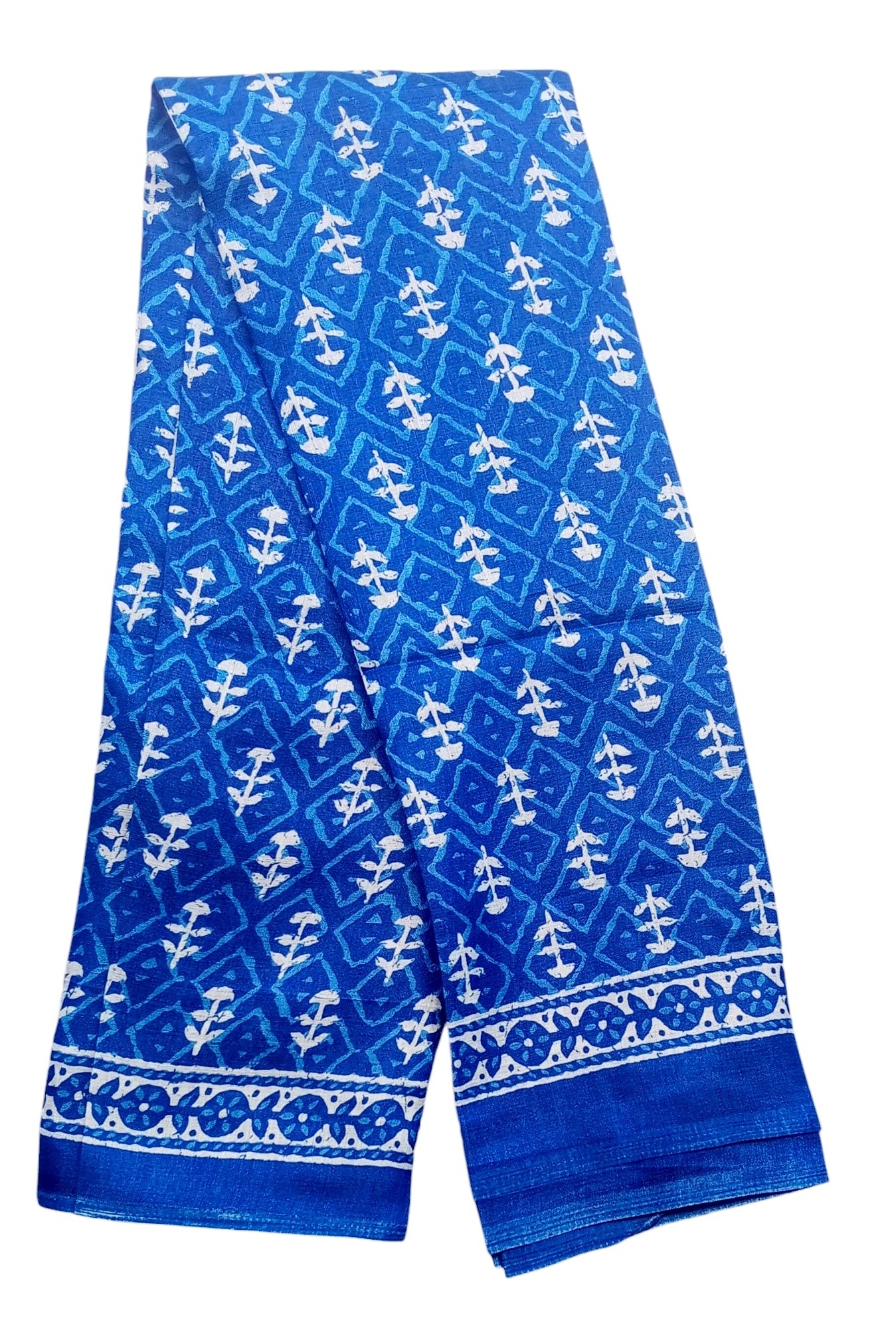 Fashily Indigo Blue Printed Art Silk Dupatta - Pattern 1