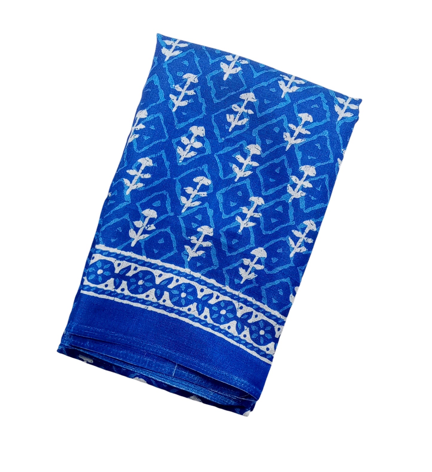 Fashily Indigo Blue Printed Art Silk Dupatta - Pattern 1