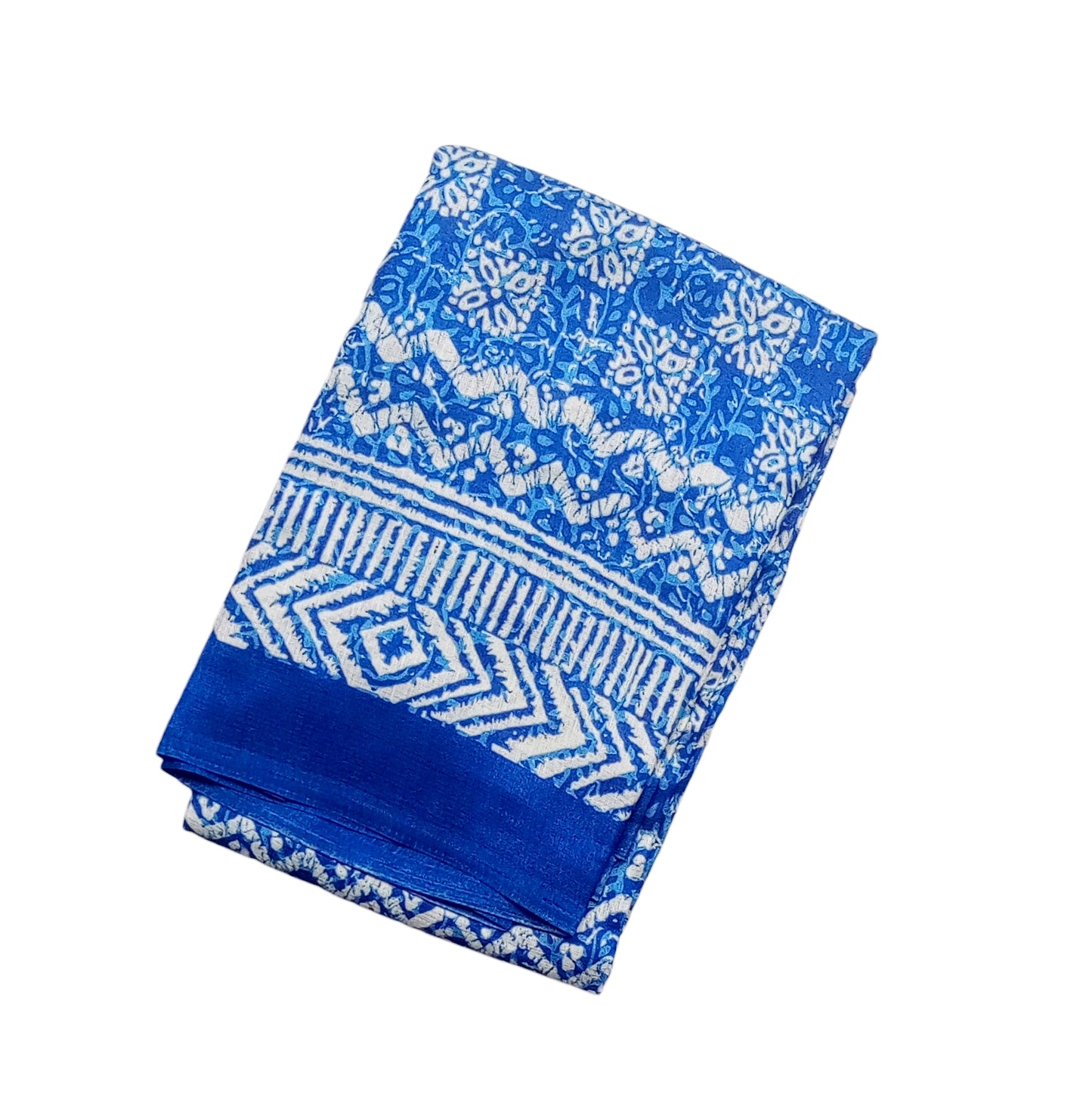 Fashily Indigo Blue Printed Art Silk Dupatta - Pattern 4