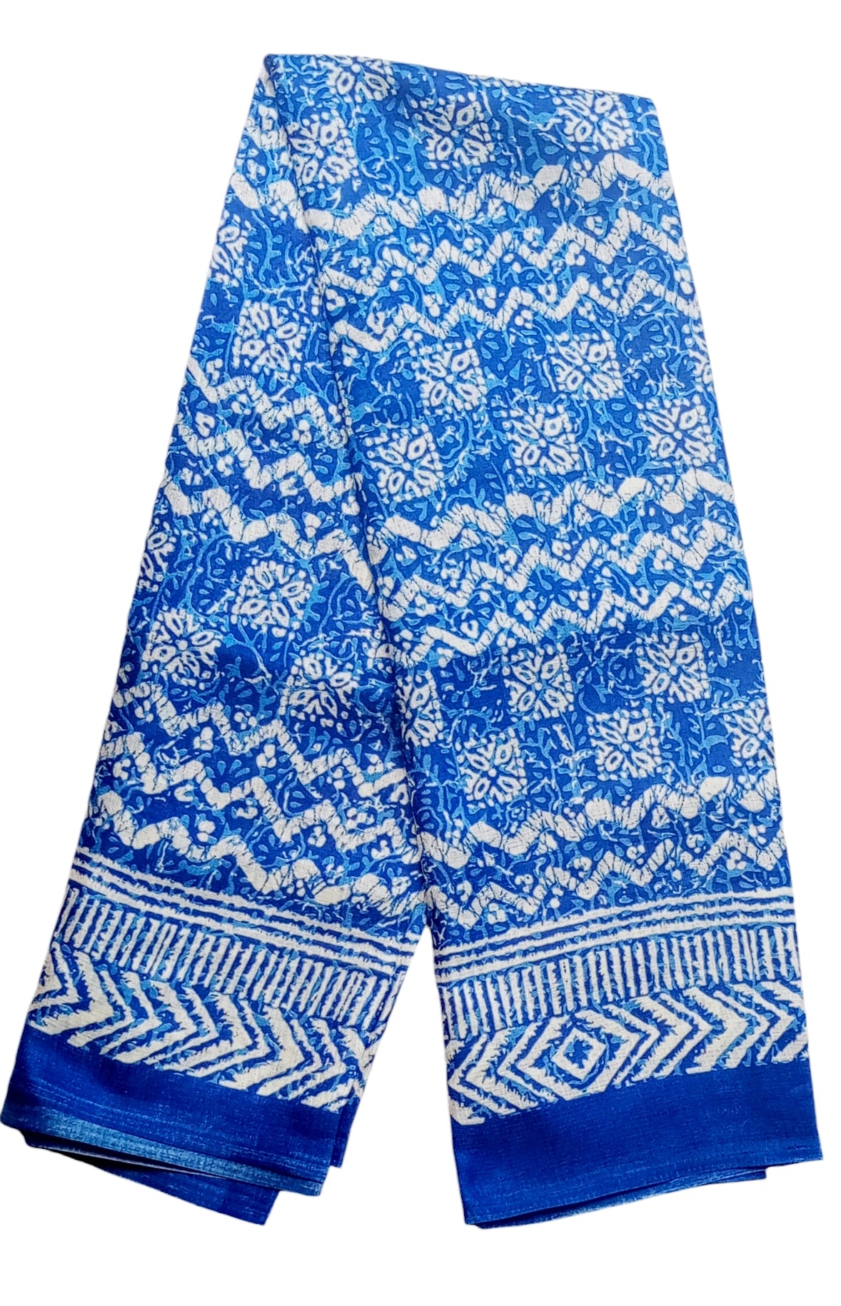 Fashily Indigo Blue Printed Art Silk Dupatta - Pattern 4