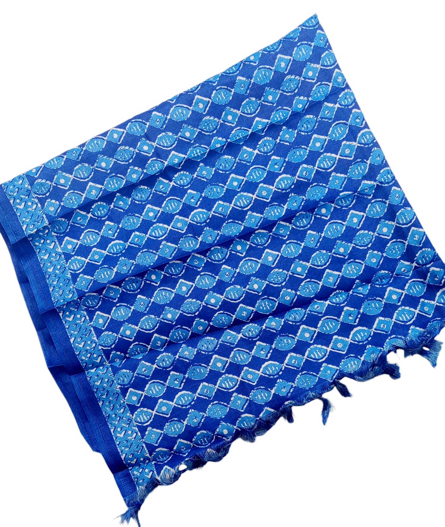 Fashily Indigo Blue Printed Art Silk Dupatta - Pattern 5