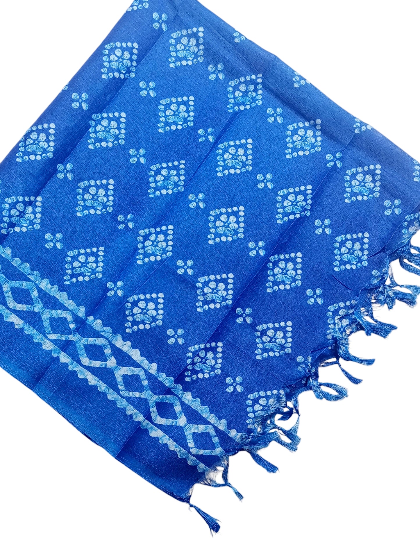 Fashily Indigo Blue Printed Art Silk Dupatta - Pattern 2