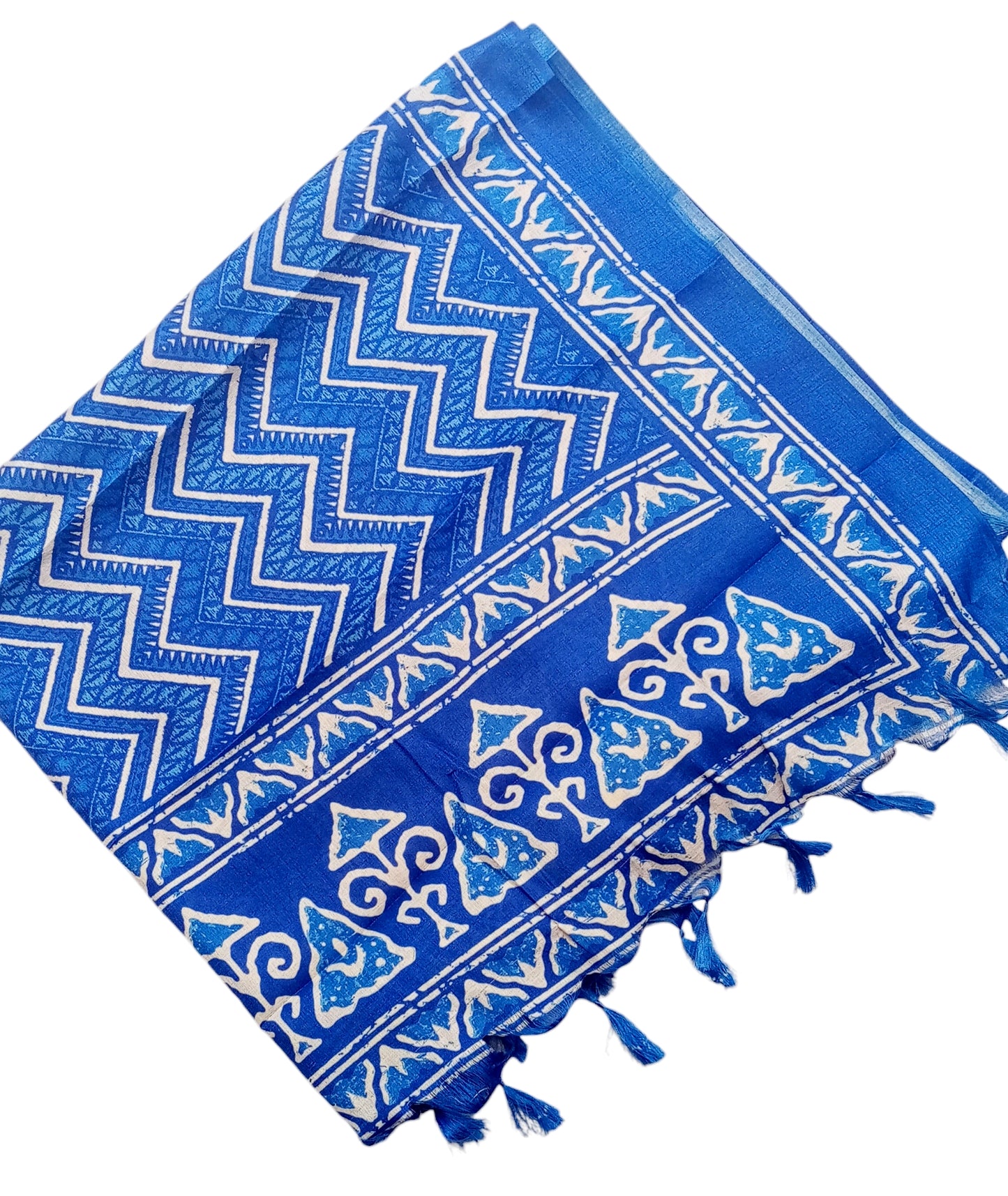 Fashily Indigo Blue Printed Art Silk Dupatta - Pattern 6