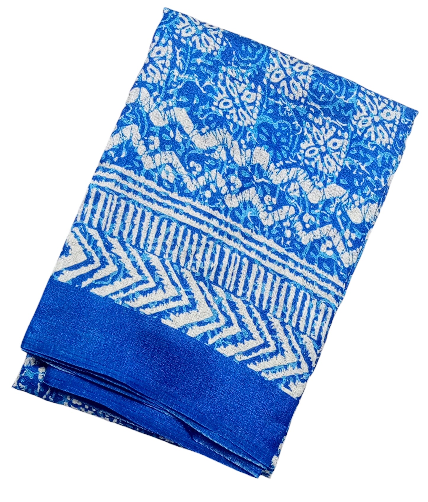 Fashily Indigo Blue Printed Art Silk Dupatta - Pattern 8