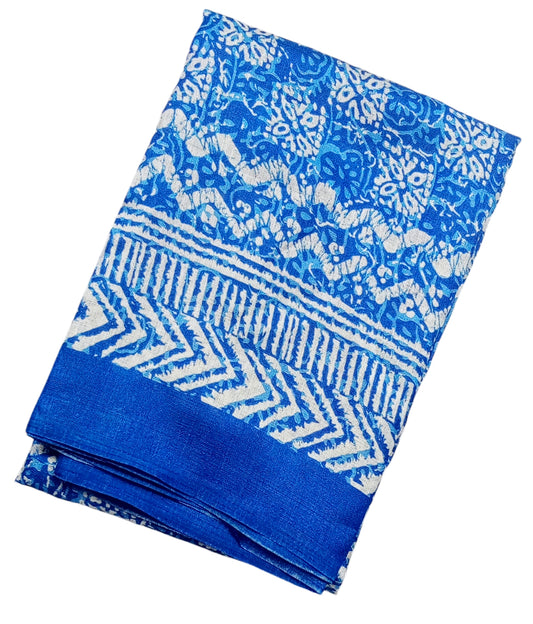 Fashily Indigo Blue Printed Art Silk Dupatta - Pattern 8