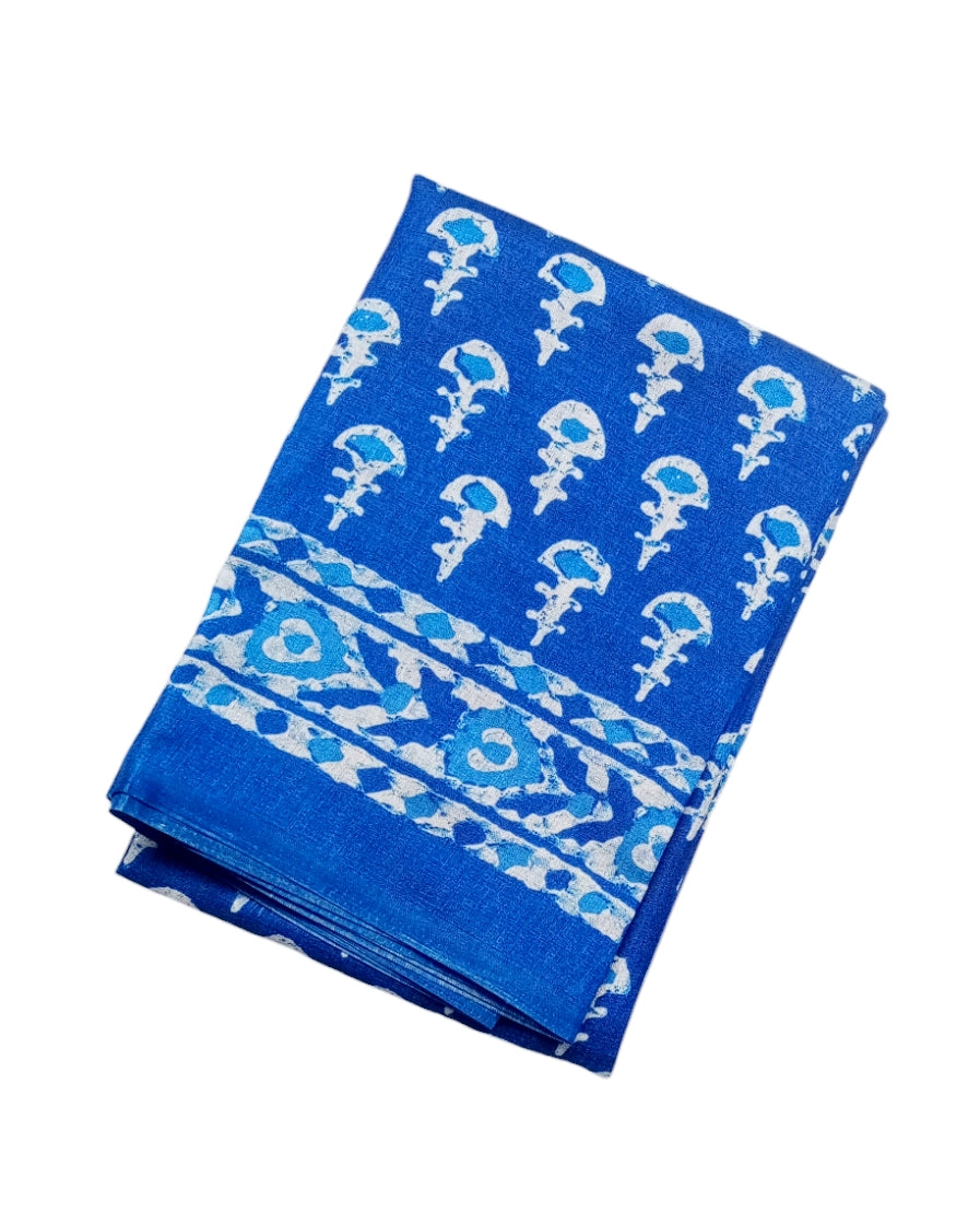 Fashily Indigo Blue Printed Art Silk Dupatta - Pattern 7