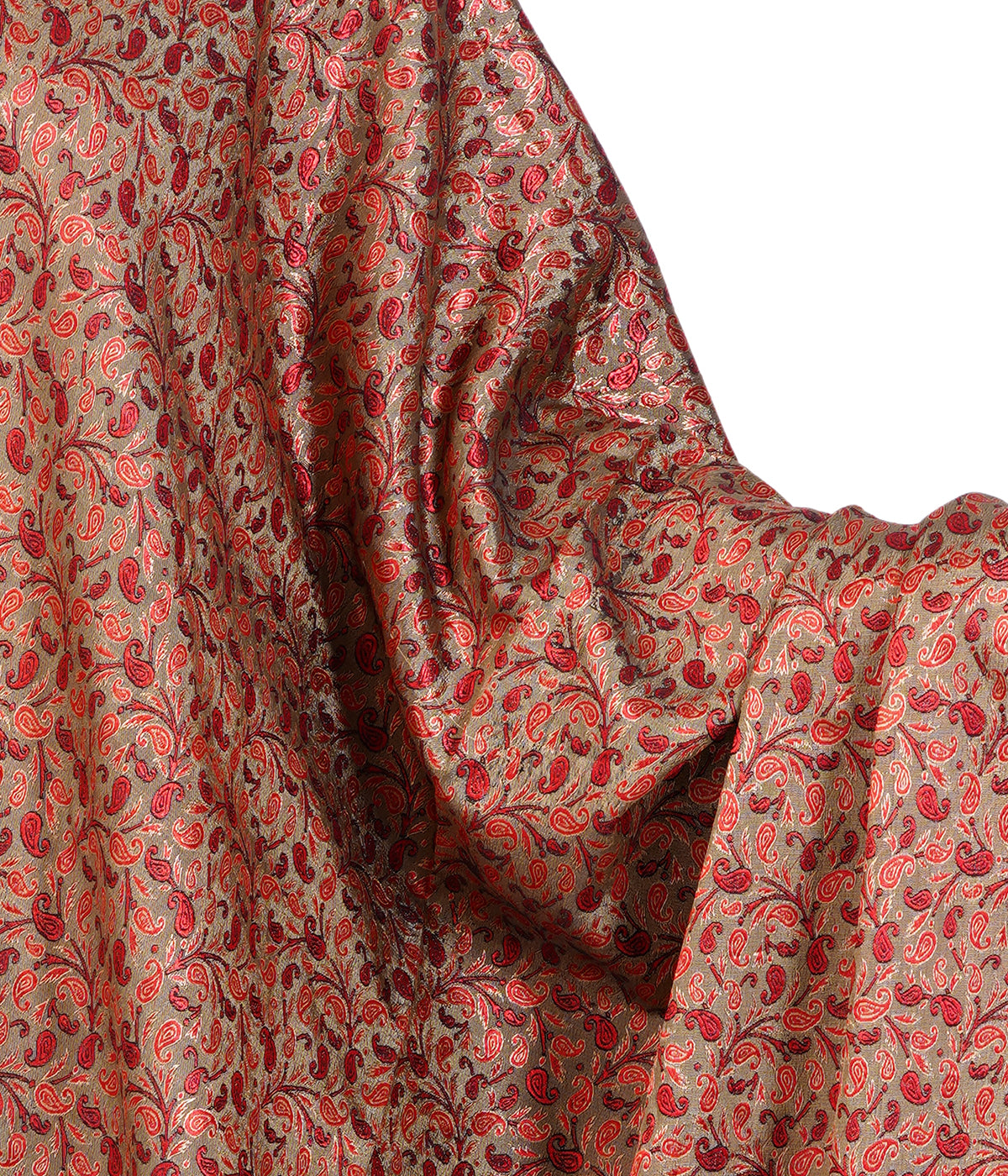 Women's Jacquard Floral Design Dupatta with Tassel Work - Maroon