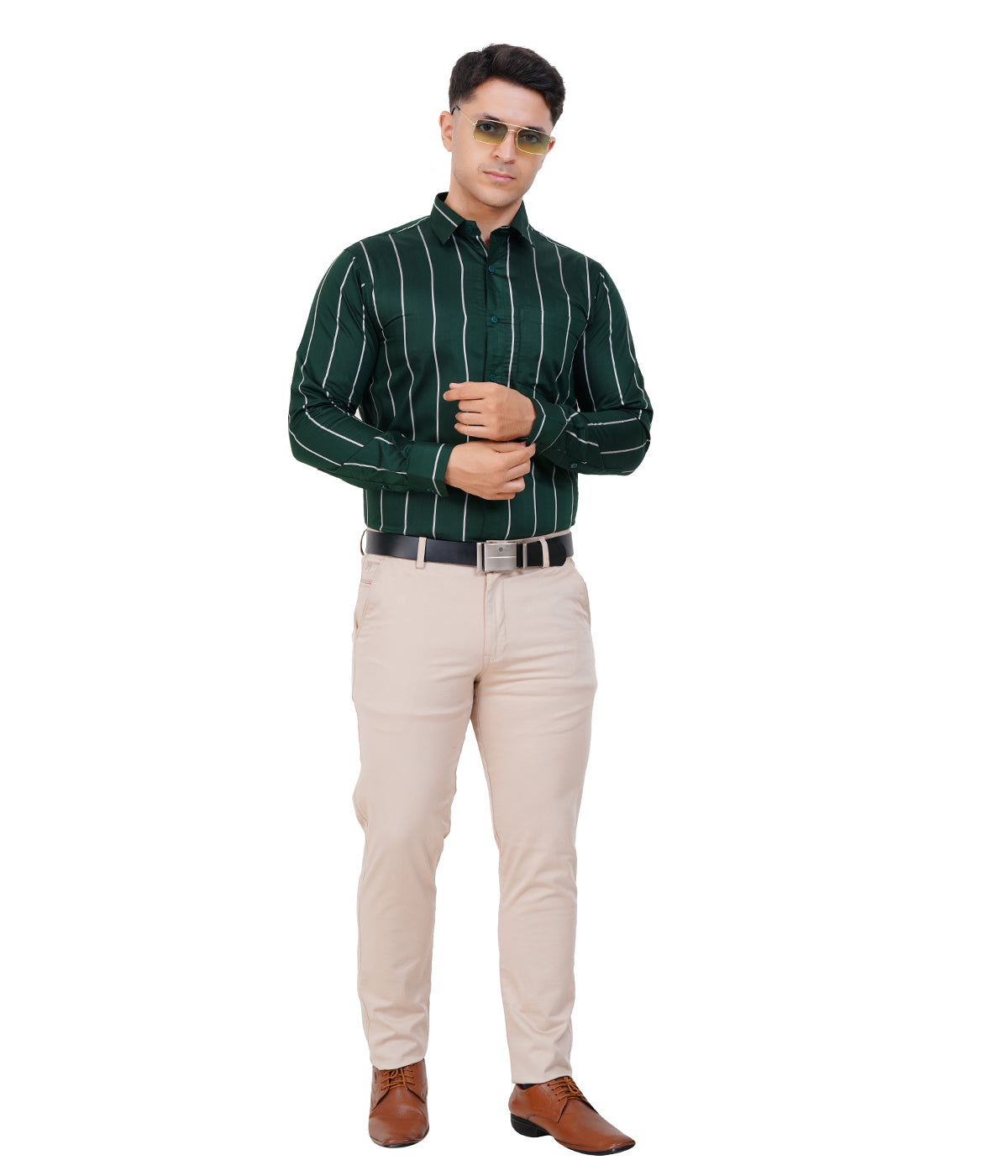Fashily Men's Formal Shirt | Regular Fit Stripe Shirt for Men | Stripe Full Sleeve Office Wear Shirt for Men's