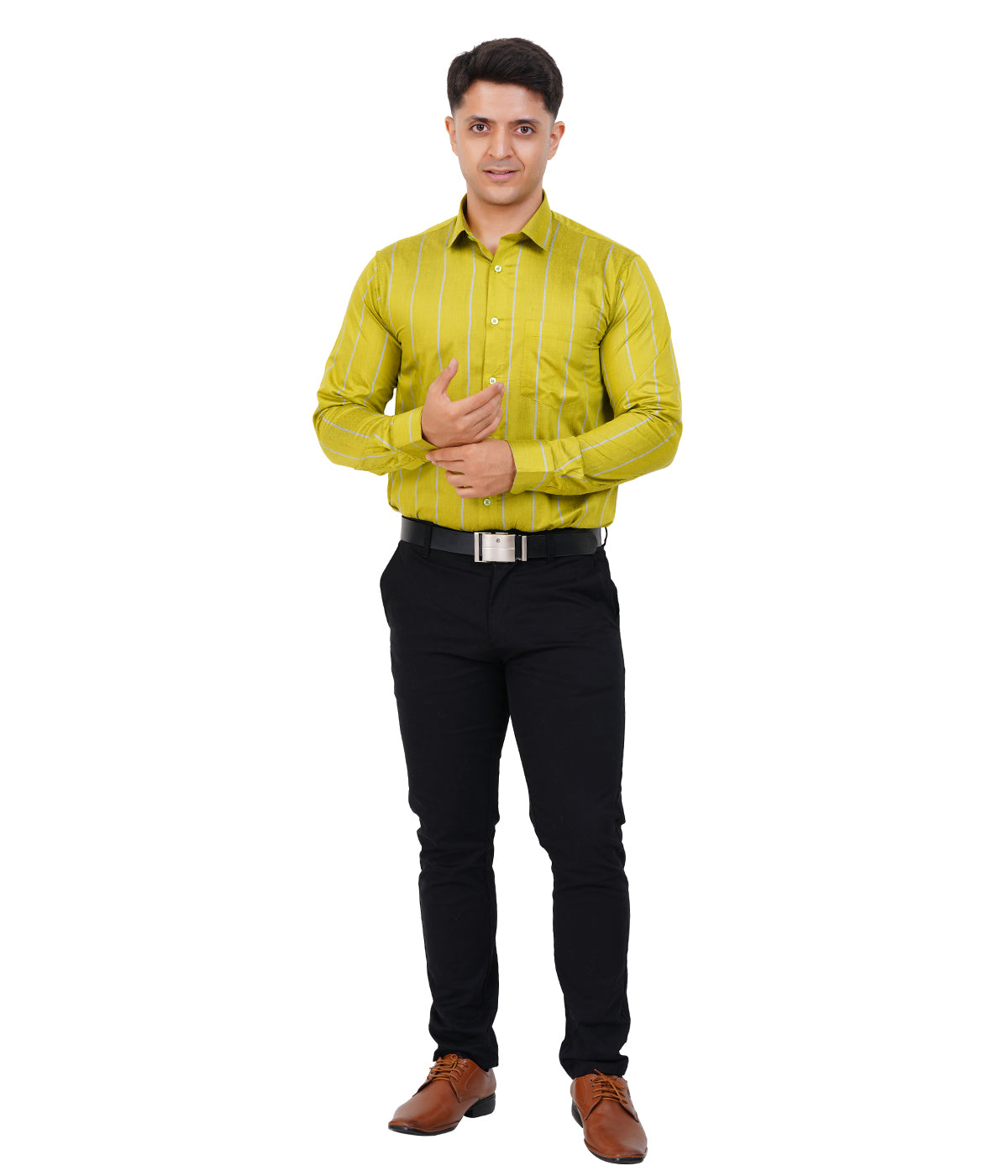Fashily Men's Formal Shirt | Regular Fit Stripe Shirt for Men | Stripe Full Sleeve Office Wear Shirt for Men's