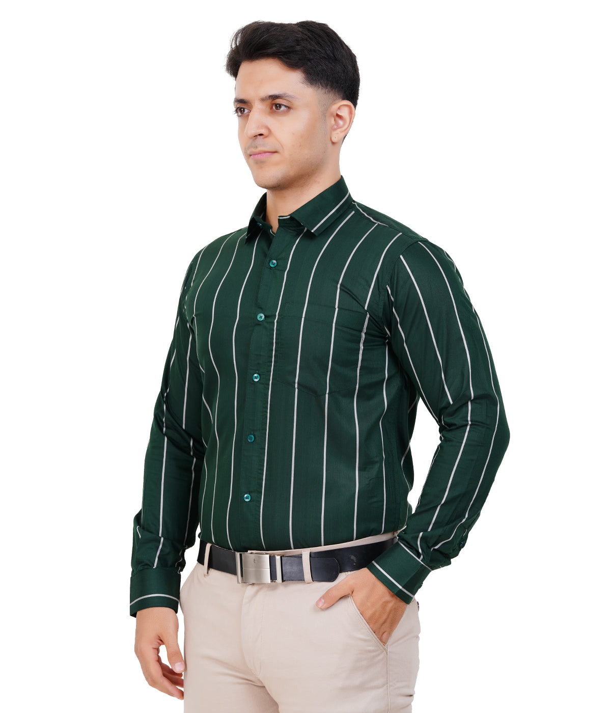 Fashily Men's Formal Shirt | Regular Fit Stripe Shirt for Men | Stripe Full Sleeve Office Wear Shirt for Men's