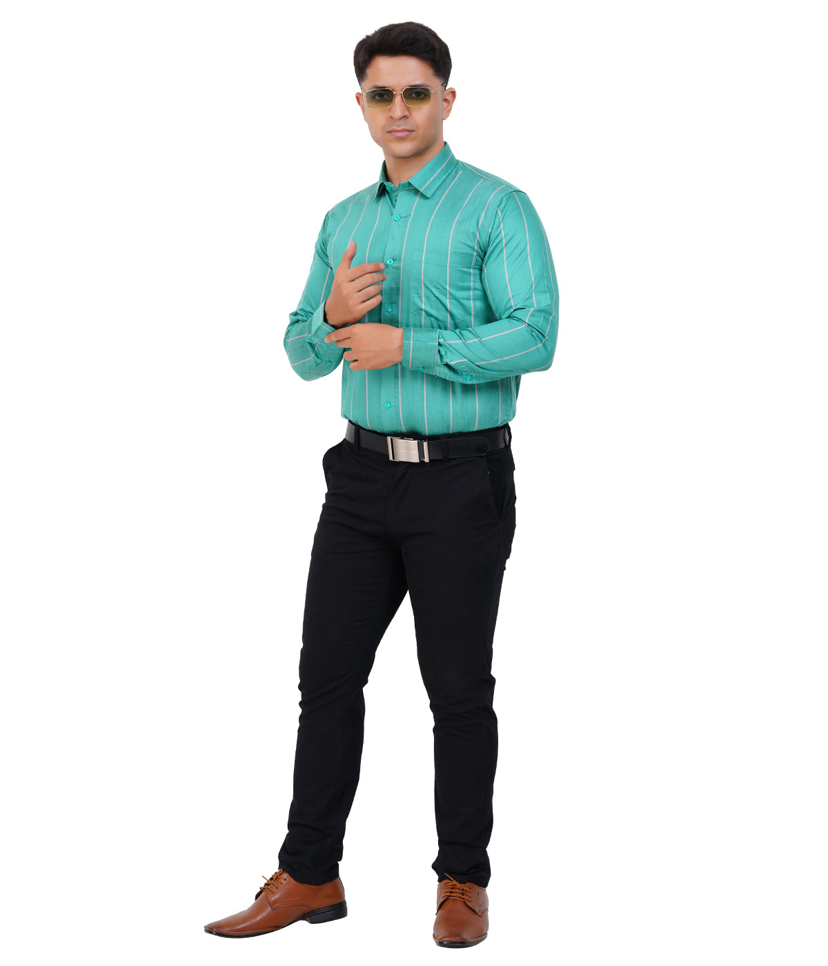 Fashily Men's Formal Shirt | Regular Fit Stripe Shirt for Men | Stripe Full Sleeve Office Wear Shirt for Men's
