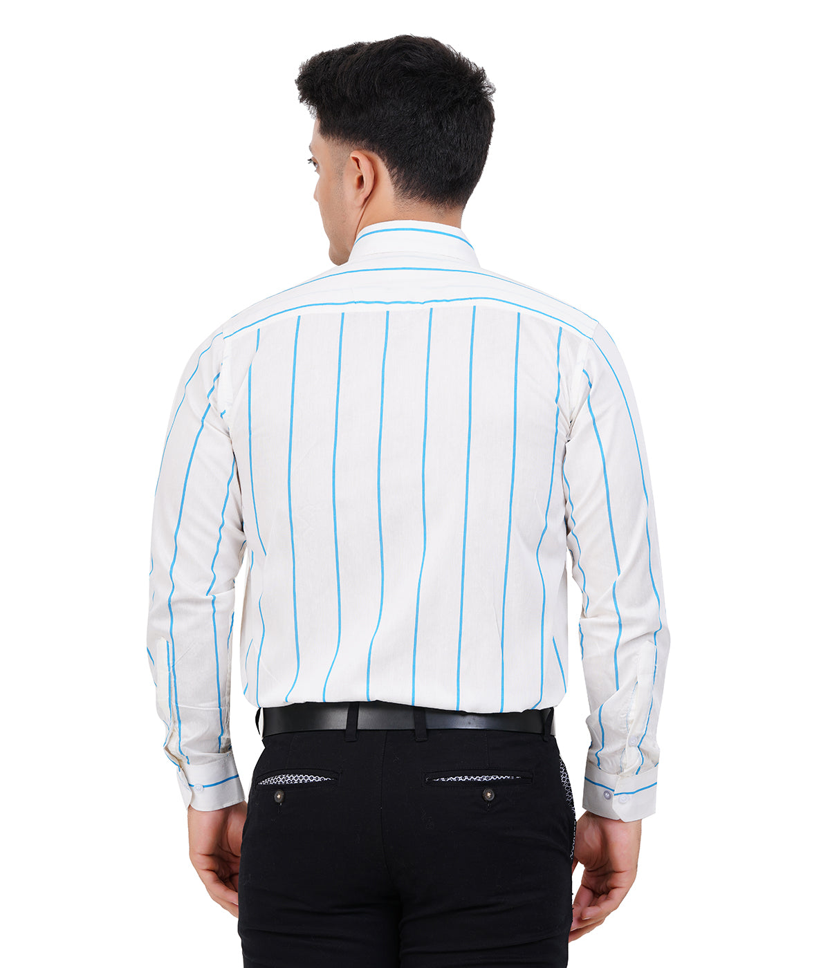 Fashily Men's Formal Shirt | Regular Fit Stripe Shirt for Men | Stripe Full Sleeve Office Wear Shirt for Men's