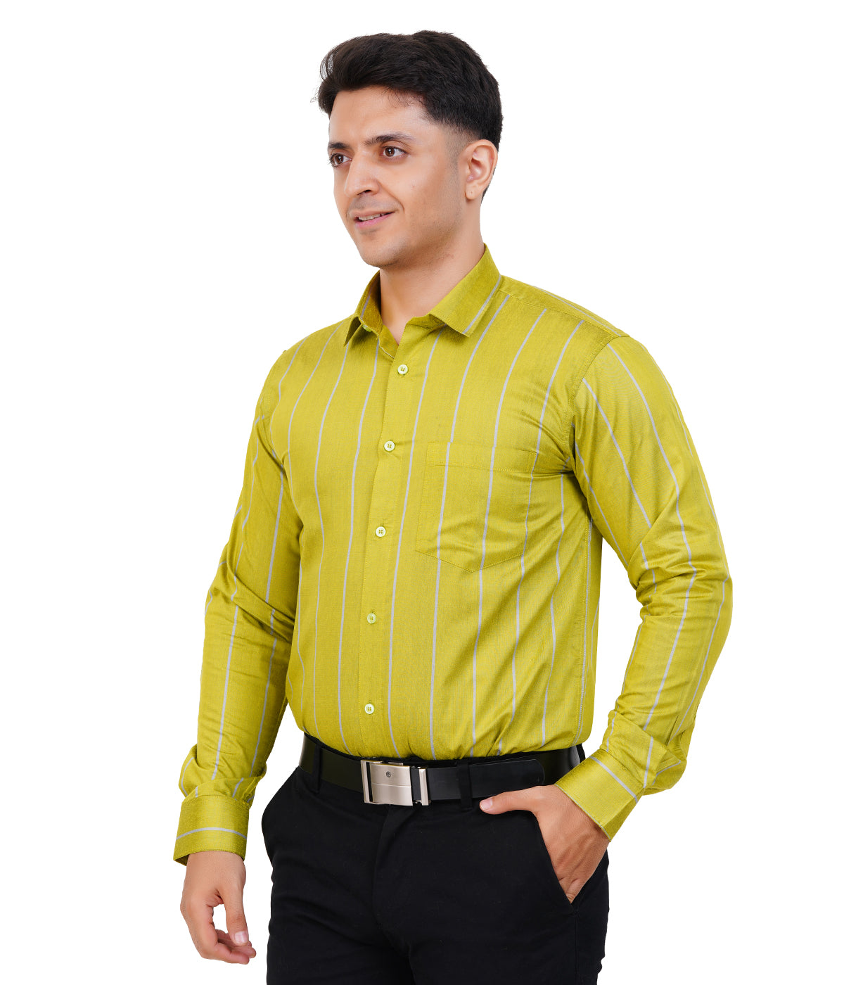 Fashily Men's Formal Shirt | Regular Fit Stripe Shirt for Men | Stripe Full Sleeve Office Wear Shirt for Men's