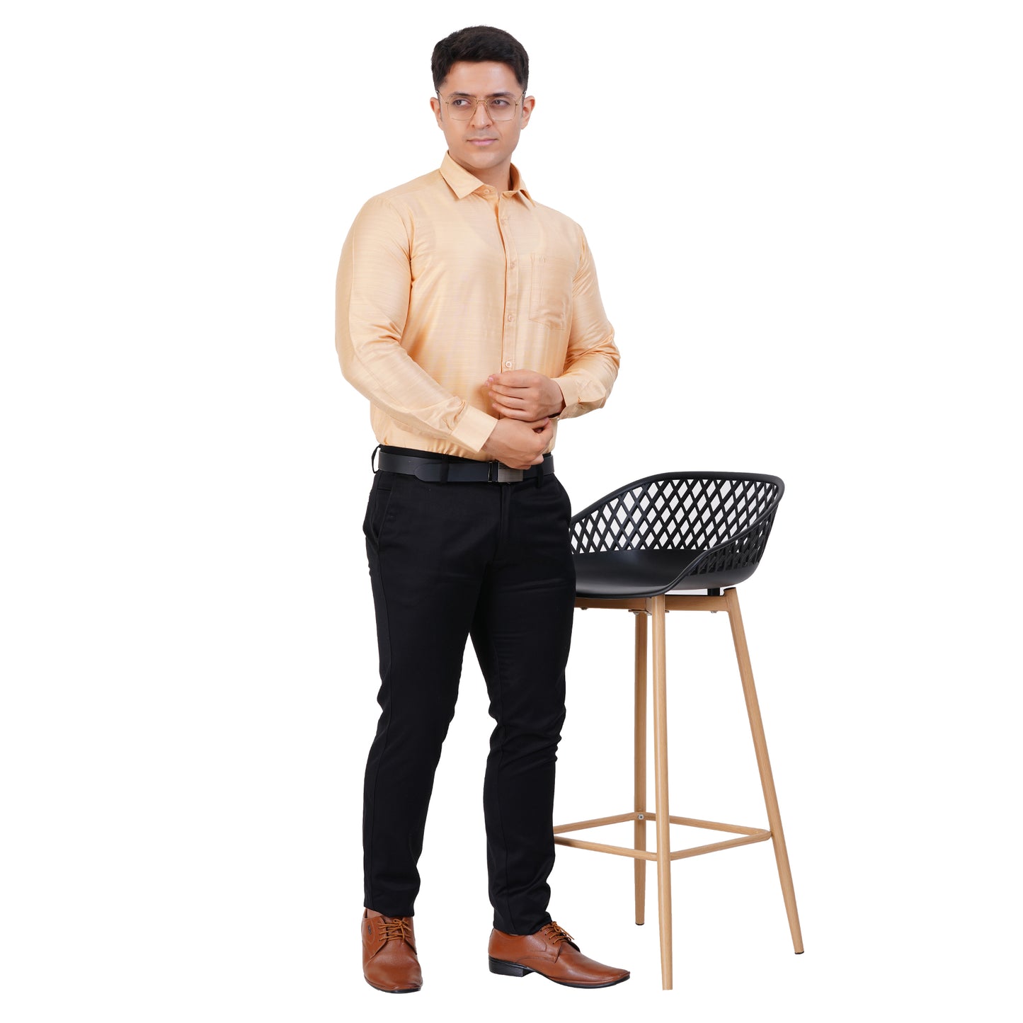 Fashily Men's Formal Shirt | Regular Fit Shirt for Men | Full Sleeve Solid Plain Office Wear Shirt for Men