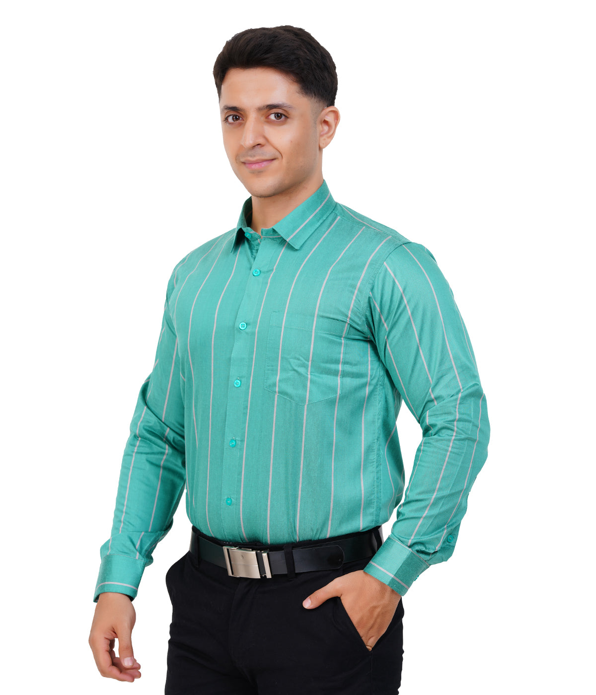Fashily Men's Formal Shirt | Regular Fit Stripe Shirt for Men | Stripe Full Sleeve Office Wear Shirt for Men's