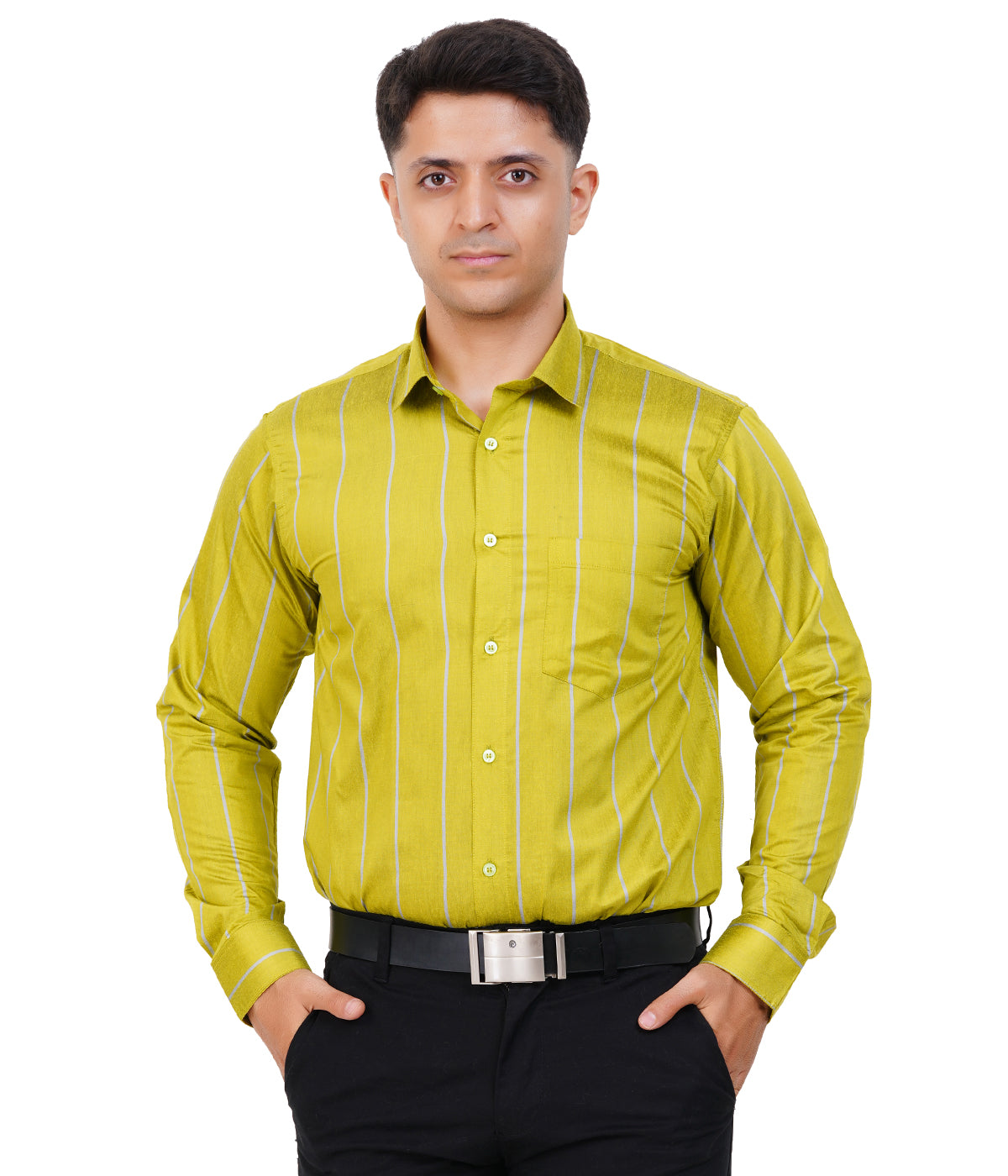 Fashily Men's Formal Shirt | Regular Fit Stripe Shirt for Men | Stripe Full Sleeve Office Wear Shirt for Men's