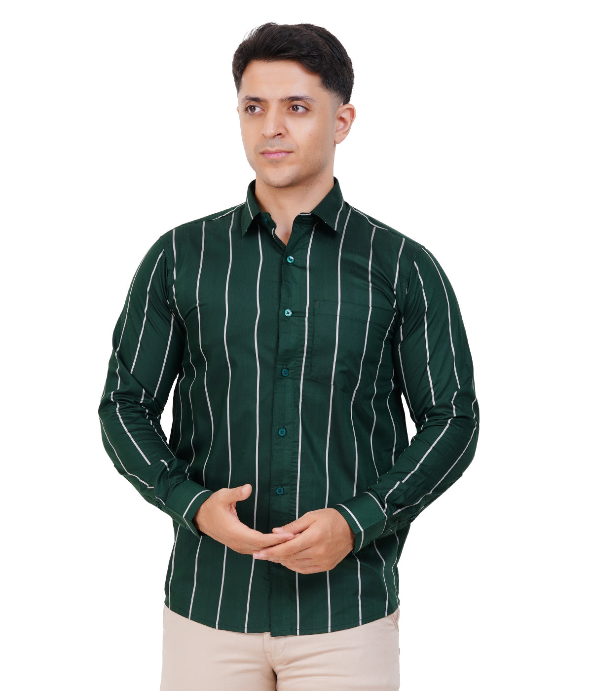 Fashily Men's Formal Shirt | Regular Fit Stripe Shirt for Men | Stripe Full Sleeve Office Wear Shirt for Men's