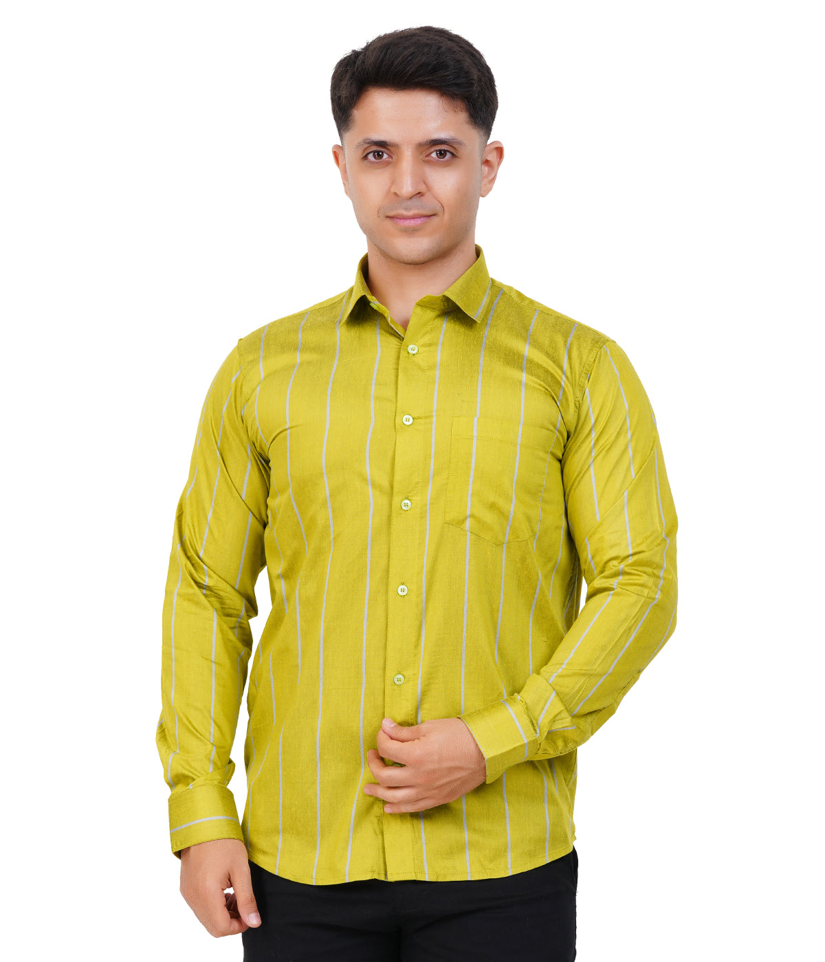 Fashily Men's Formal Shirt | Regular Fit Stripe Shirt for Men | Stripe Full Sleeve Office Wear Shirt for Men's